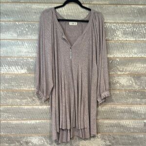 Women's Natural Life Purple Gray Dress Mid Length Sleeve